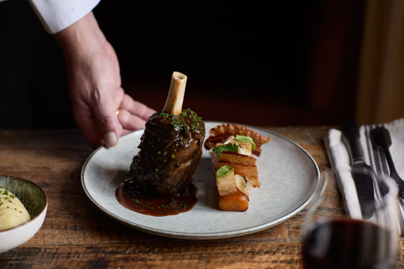 The Stables Lamb Shank with Truffle Mash