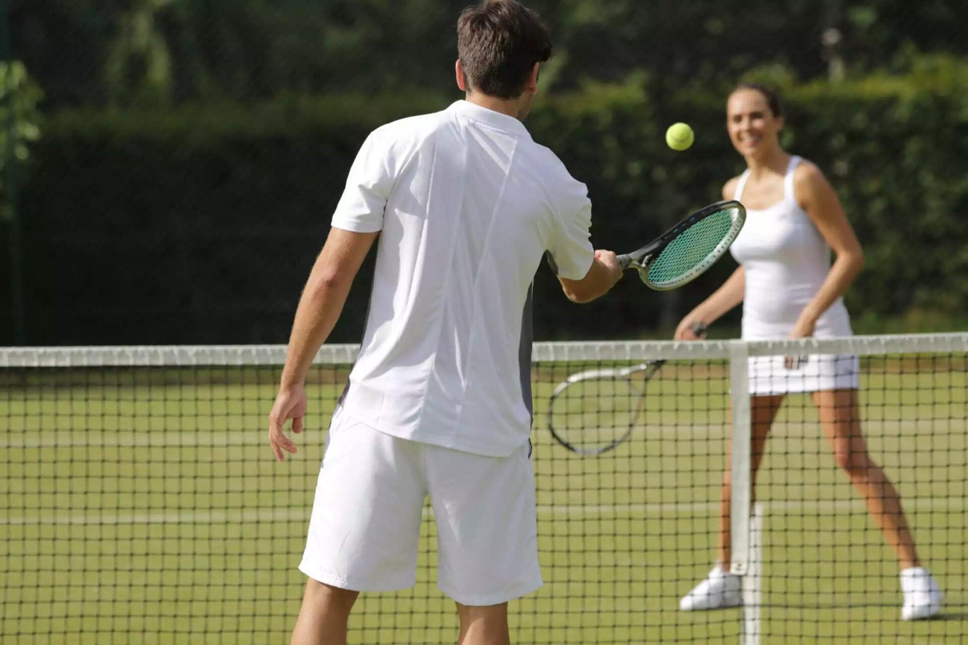 Guest playing tennis