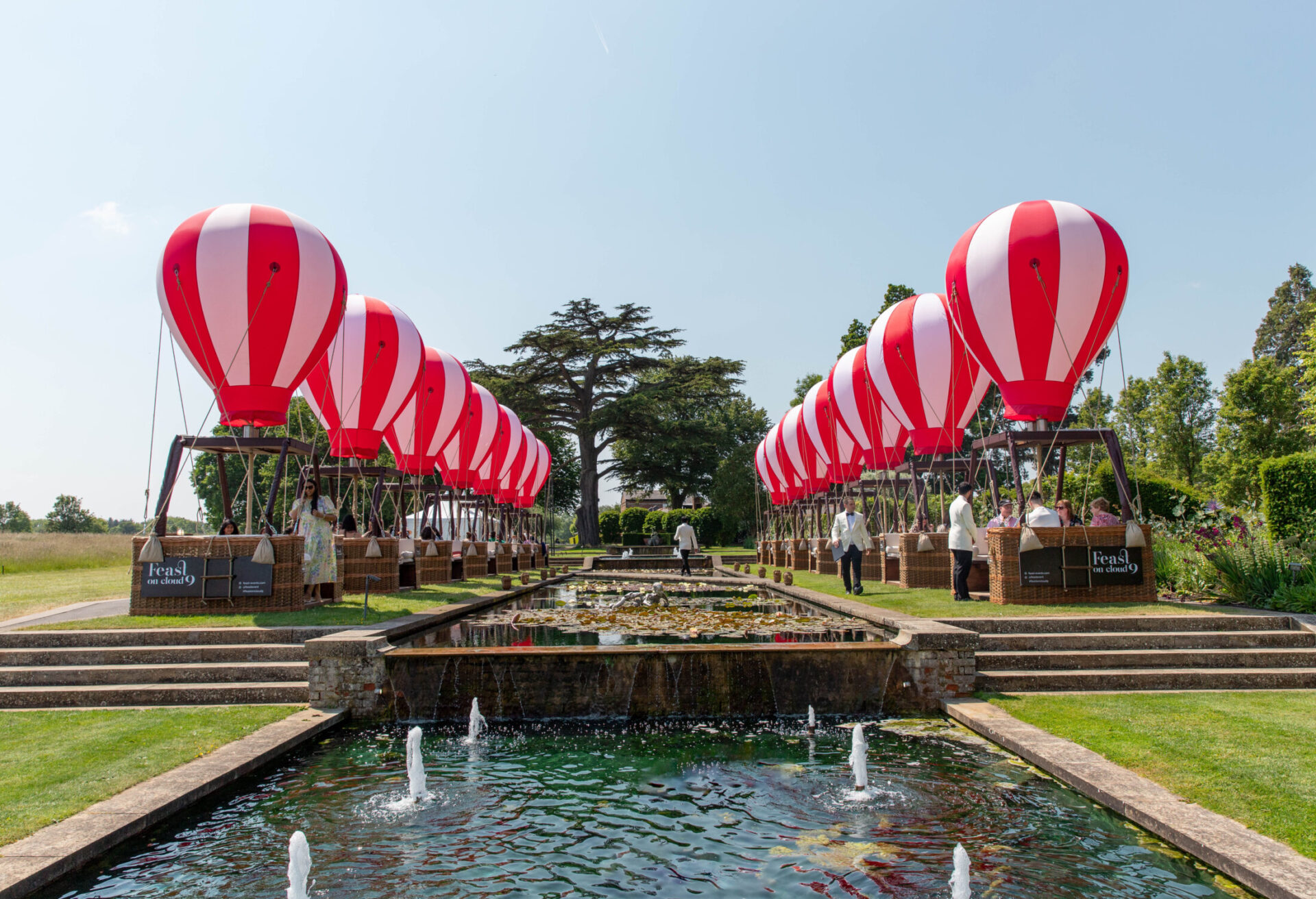 Feast on Cloud 9 in the formal gardens