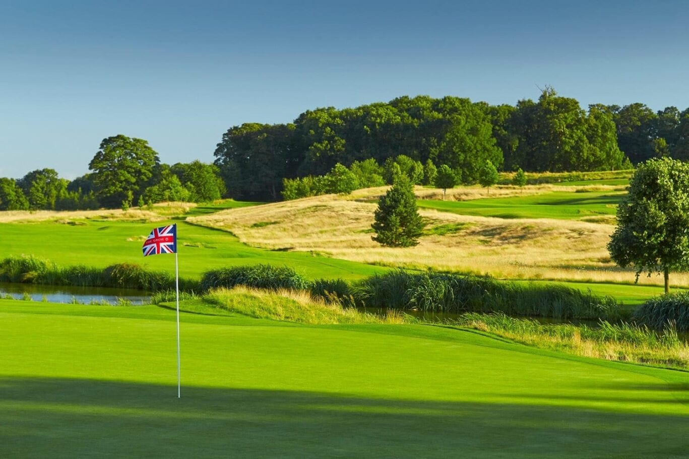 British flag on golf course